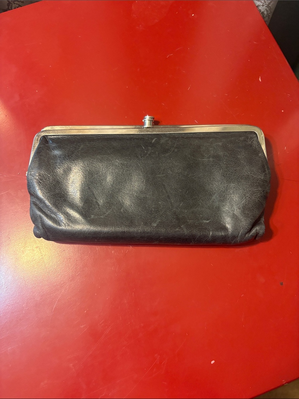 HOBO Black Leather Frame Clutch